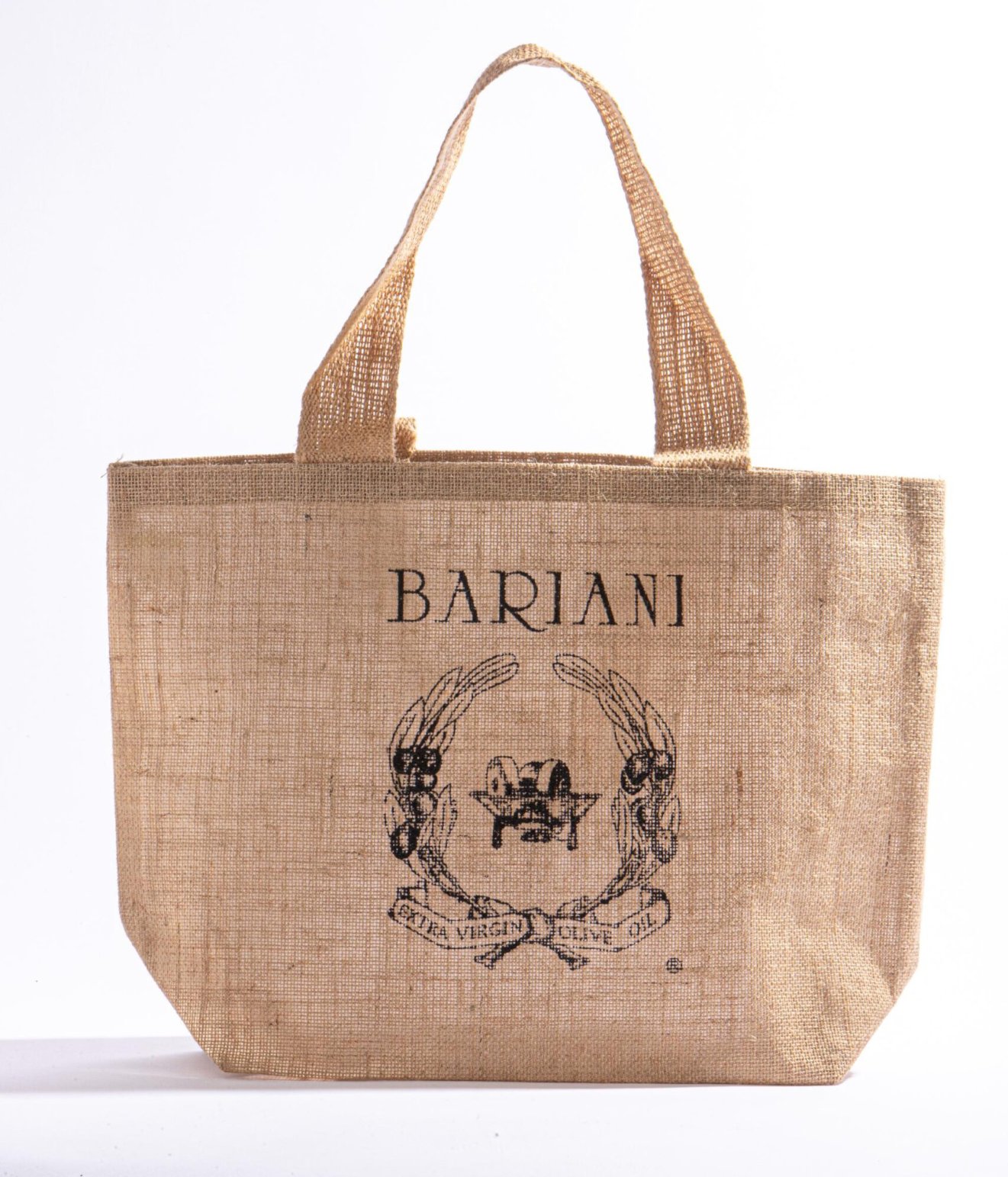 Jute bag on white background